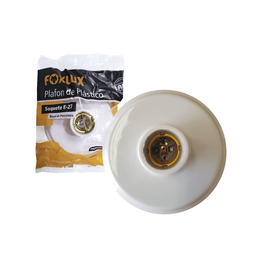 PLAFON DE PLASTICO BOCAL DE PORC E-27